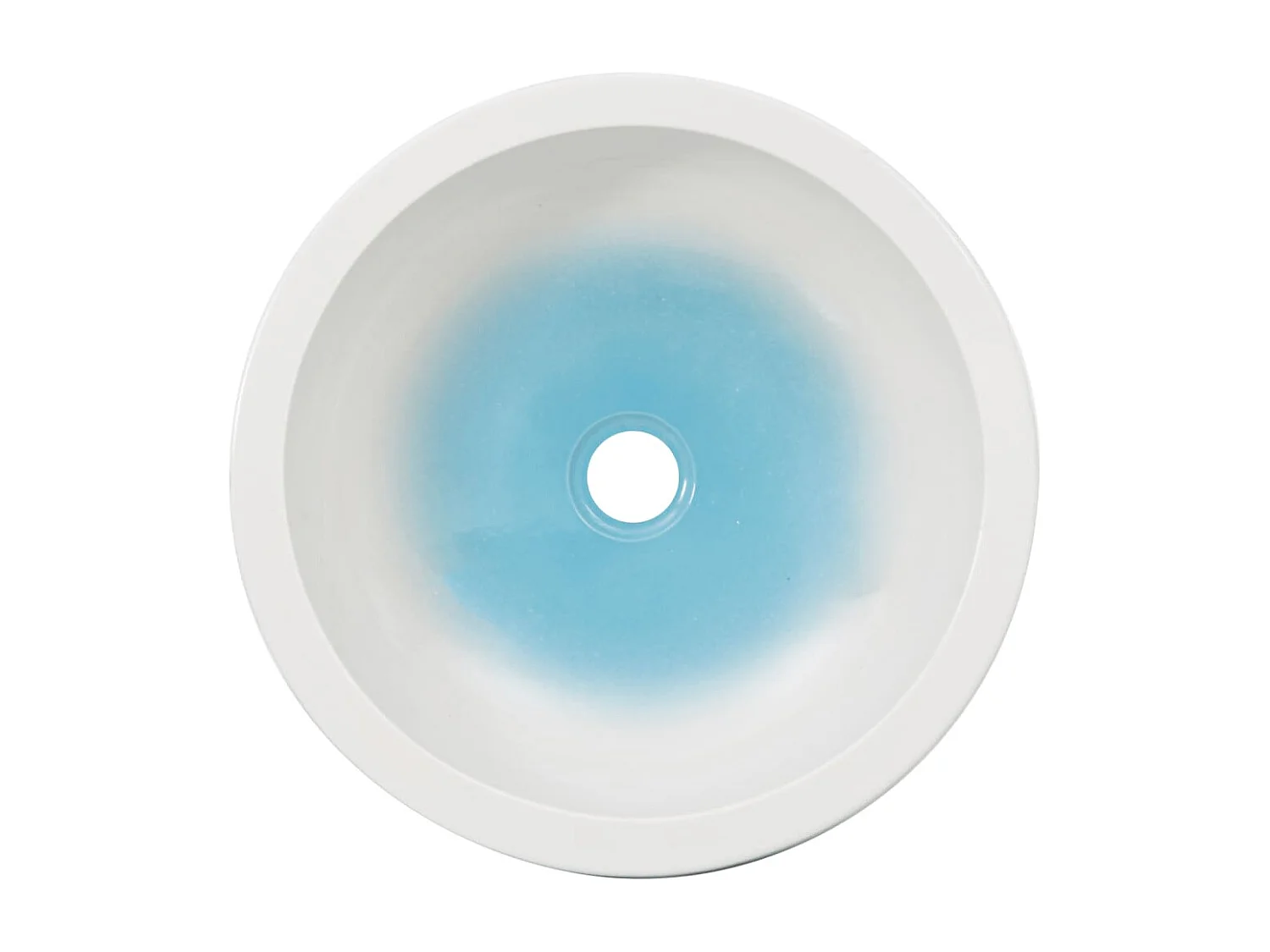 Vasque à poser Lavabo | Bac à laver blanc et bleu rond Φ41x14 cm céramique