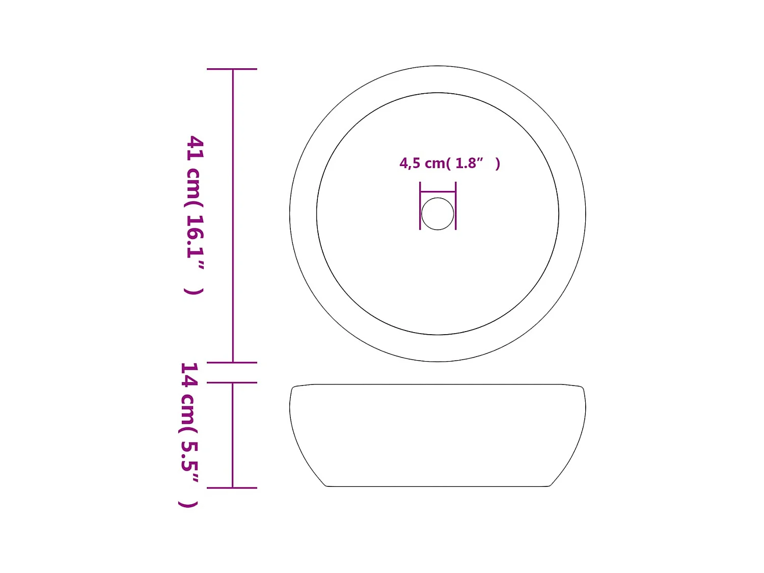 Vasque à poser Lavabo | Bac à laver noir et bleu rond Φ41x14 cm céramique