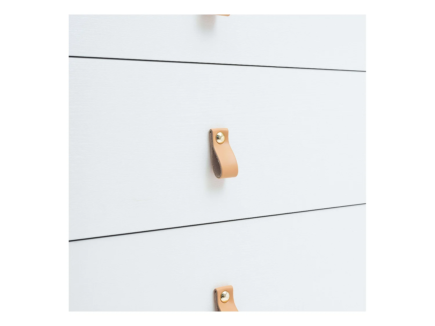 Commode 4 tiroirs Anzio, pin blanc mat, 80 cm