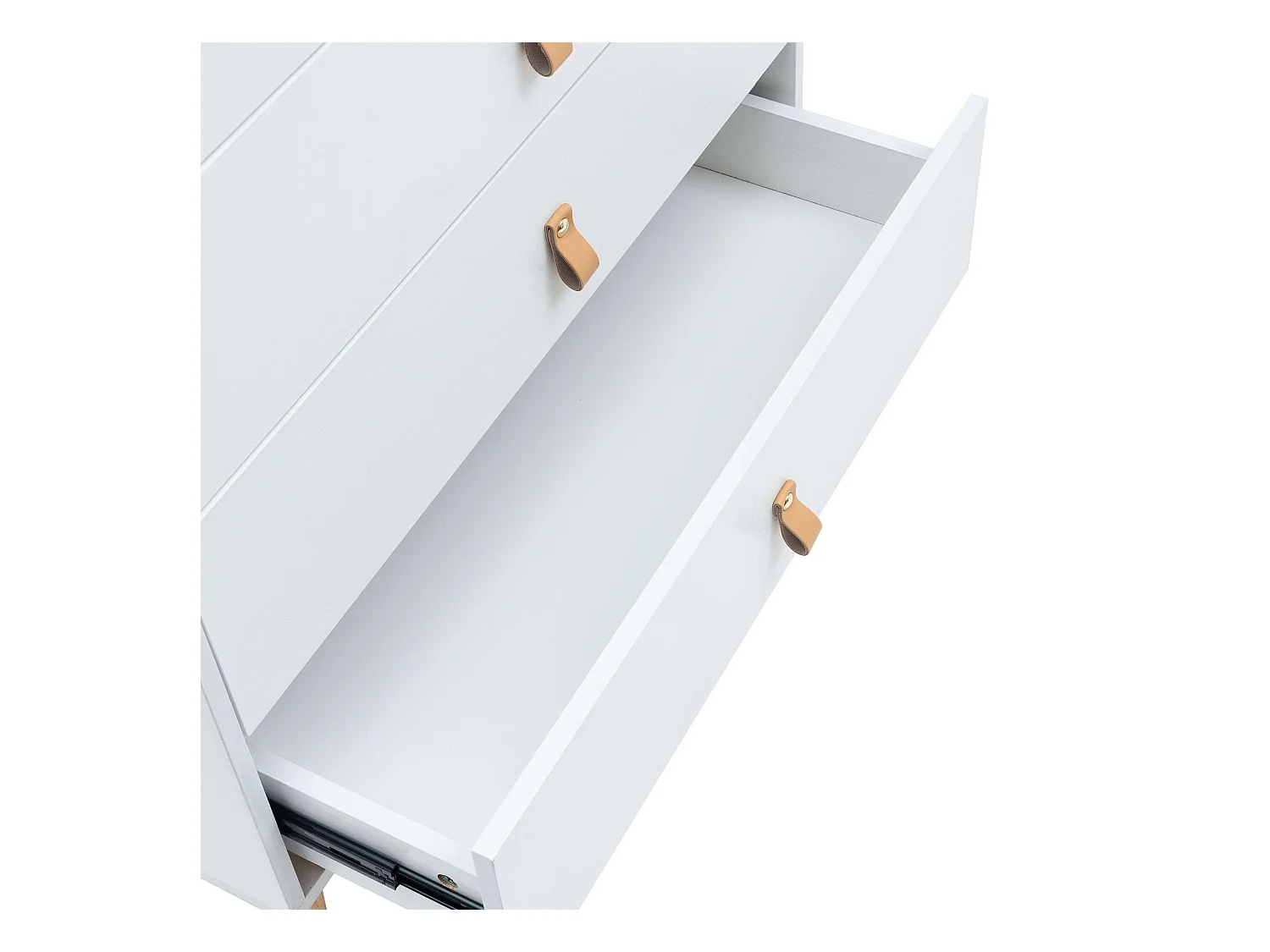 Commode 4 tiroirs Anzio, pin blanc mat, 80 cm