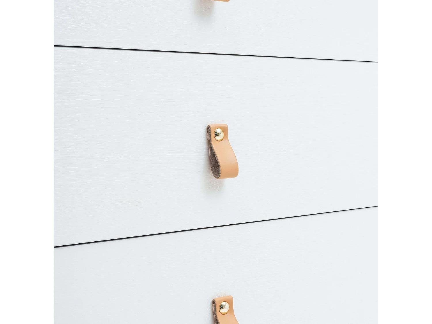 Commode 4 tiroirs Anzio, pin blanc mat, 80 cm