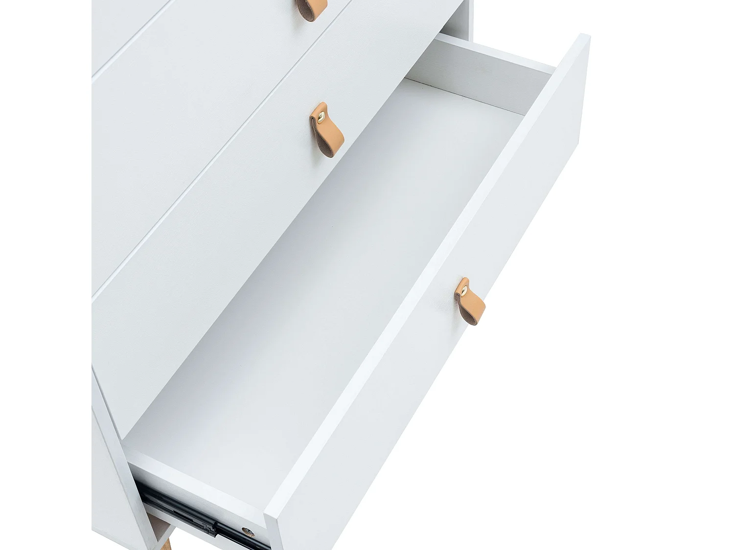 Commode 4 tiroirs Anzio, pin blanc mat, 80 cm