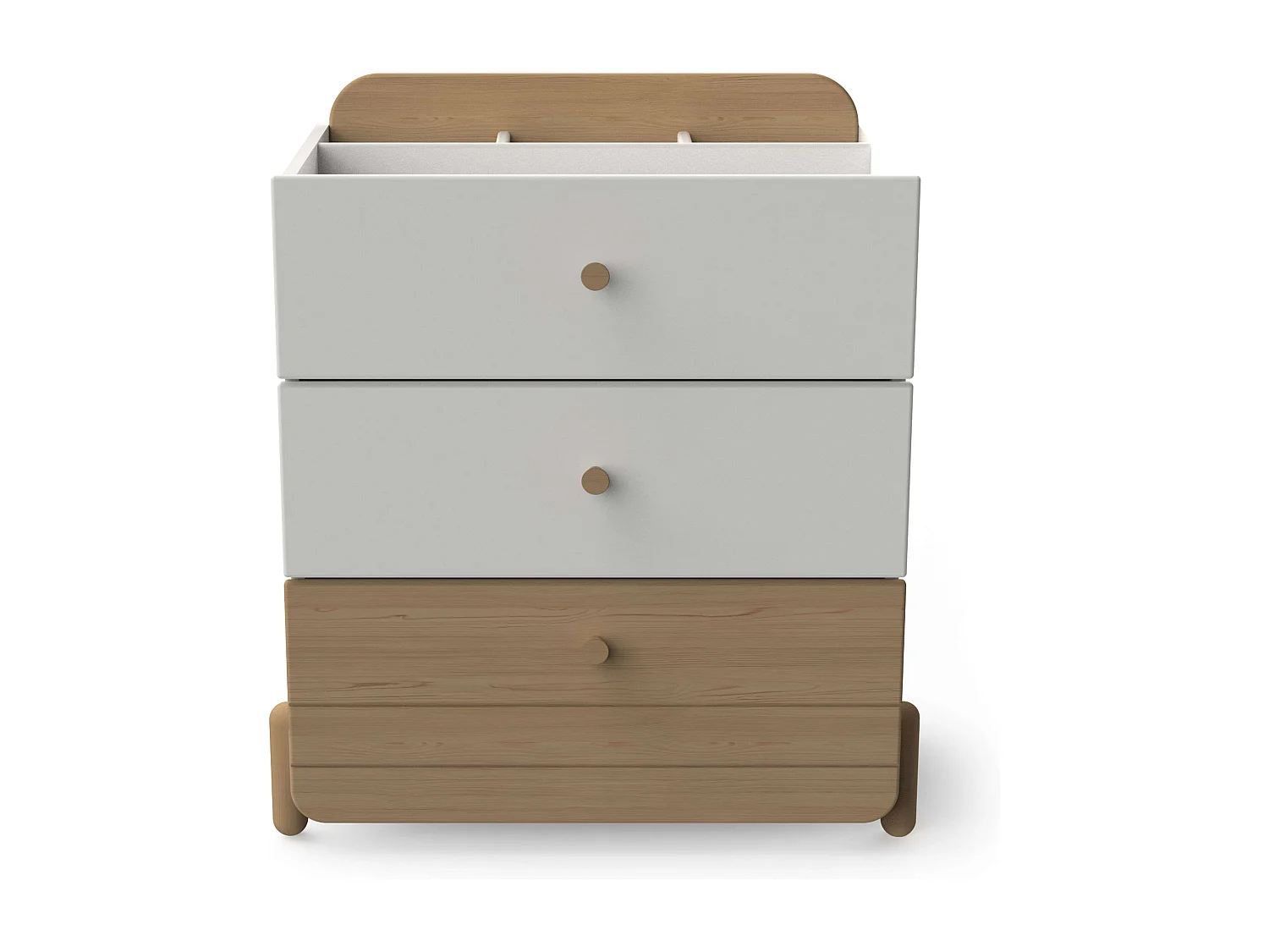 Cômoda Edaj Youth 3 Gavetas Branco e Carvalho 73x82cm Quarto