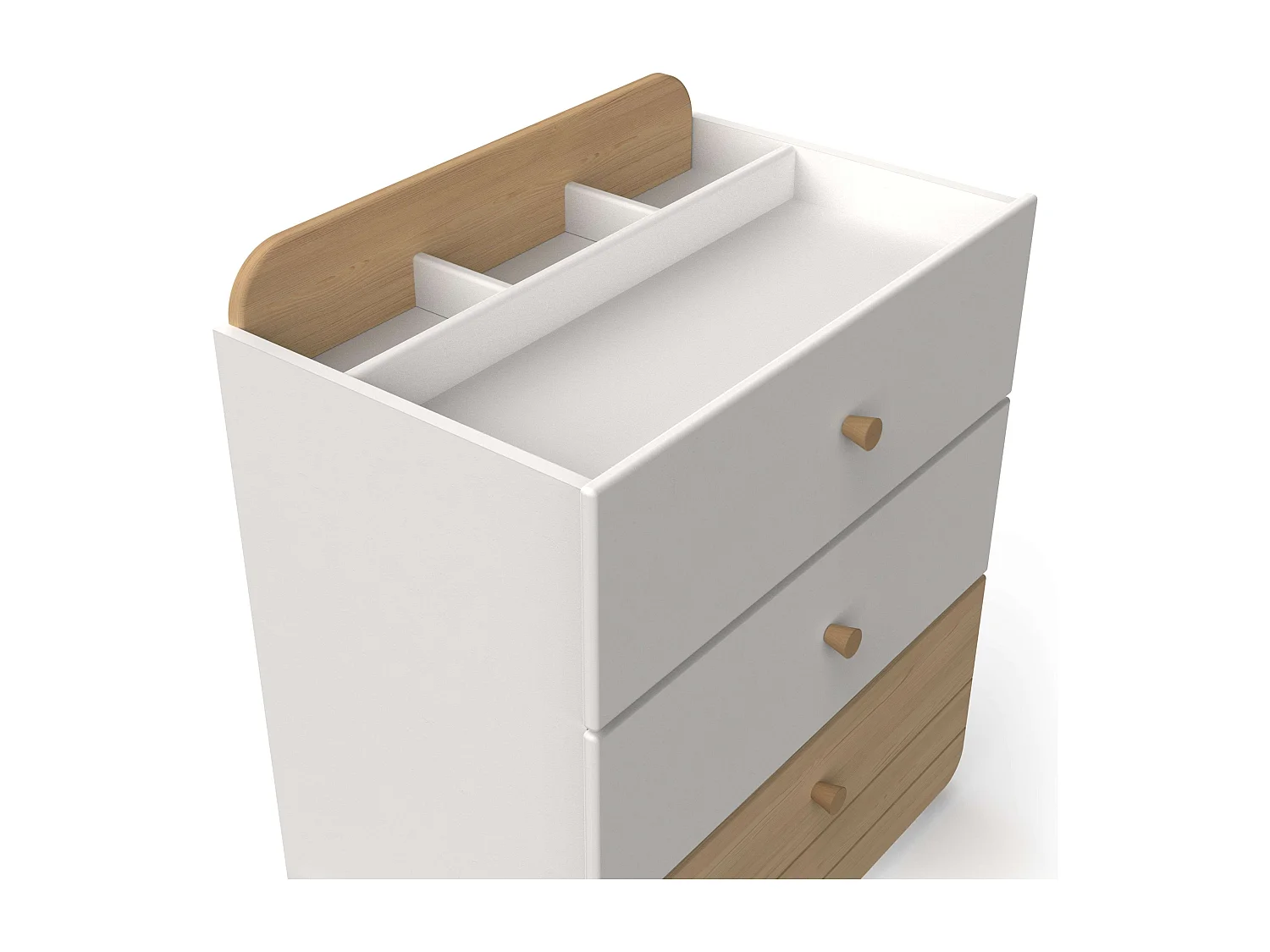 Cômoda Edaj Youth 3 Gavetas Branco e Carvalho 73x82cm Quarto