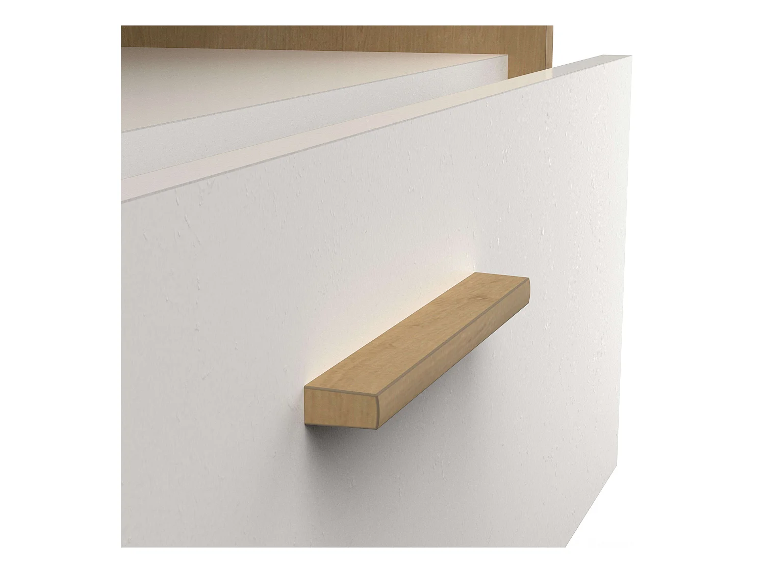 Cómoda Juvenil Naili 2 Cajones Dormitorio Roble y Blanco 73X74 cm