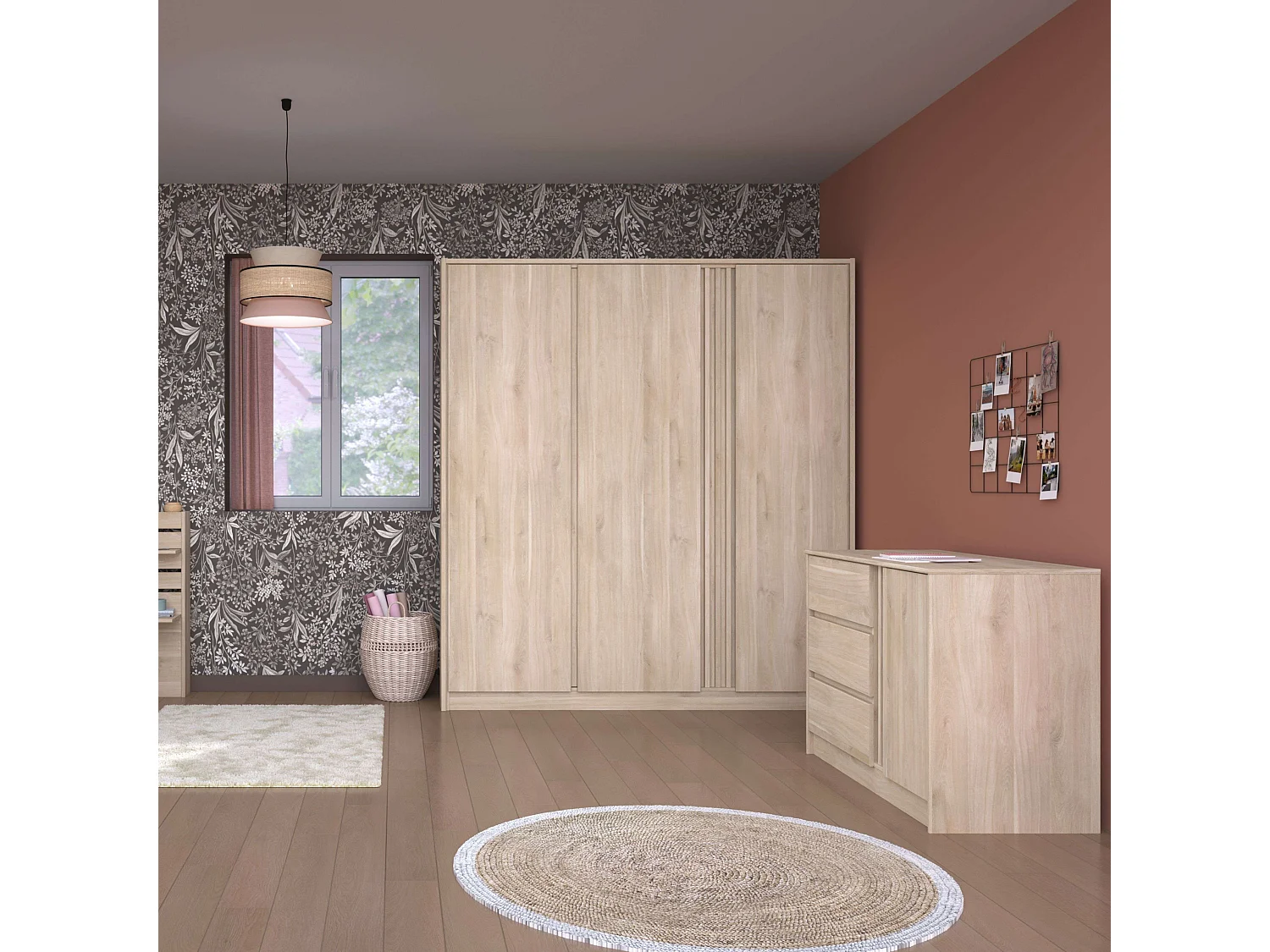 Cômoda de casal em carvalho japonês 110x77x50