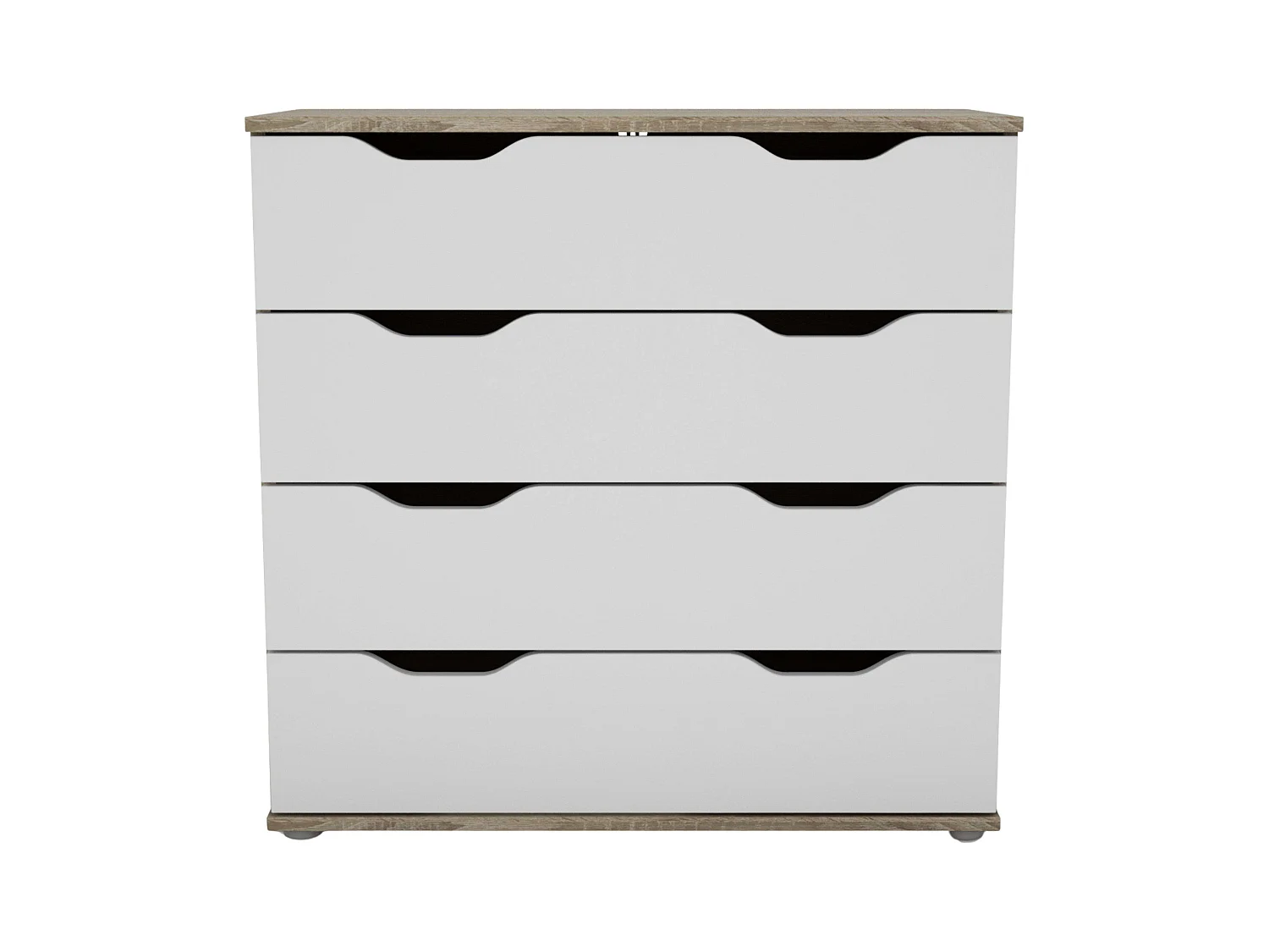 Commode Parc 4 tiroirs Chêne Sonoma Blanc Mat 80 x 78,7 x 38 cm