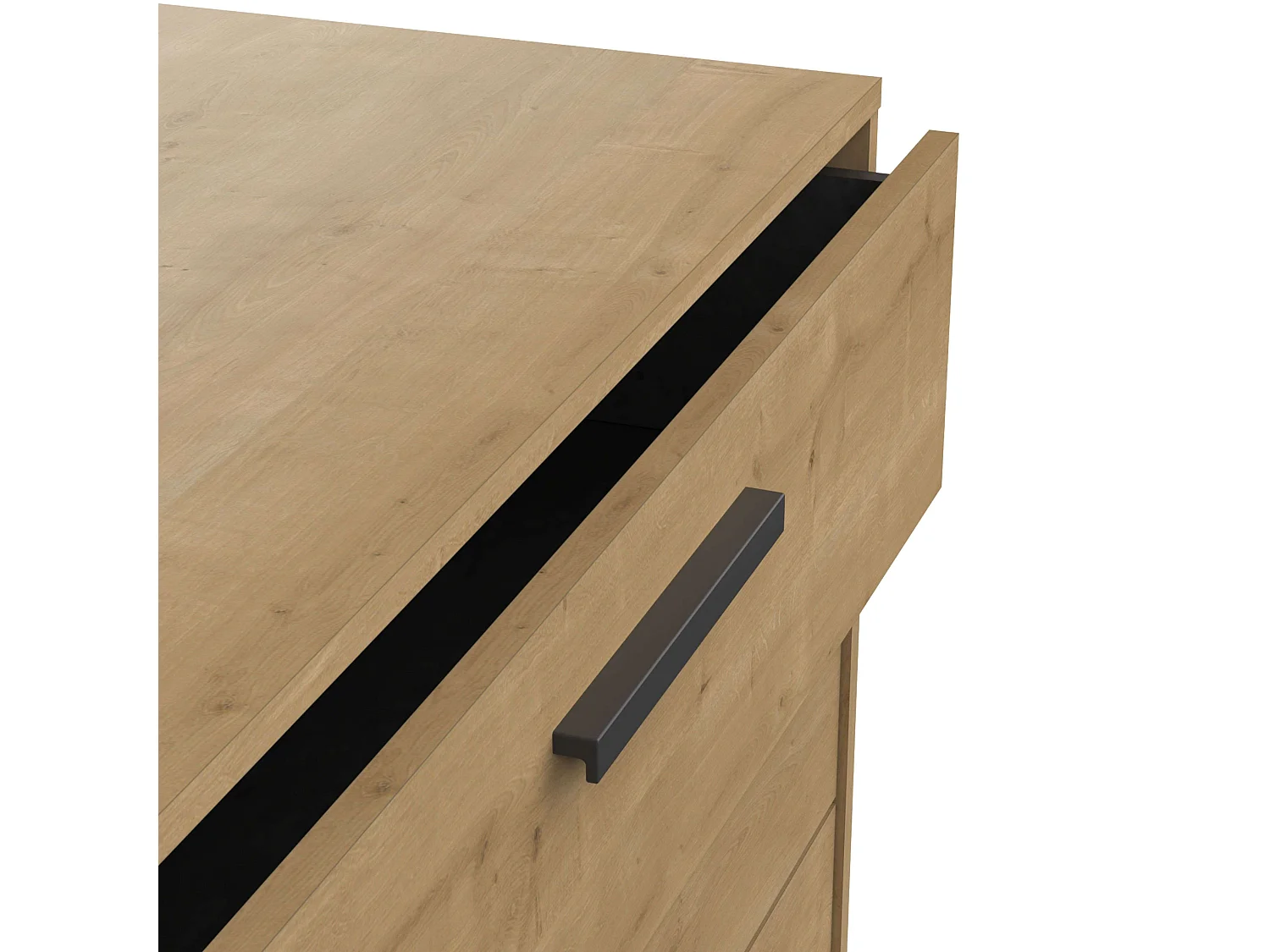 Cômoda industrial Craft Hamilton Oak/Preto fosco com 3 gavetas 75x40x91 cm