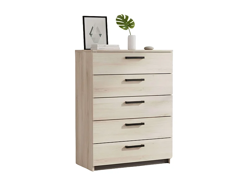 Cômoda Watson Modern Kronberge/Waterford Oak, 5 gavetas, 79,6 x 102,5 x 41,1 cm
