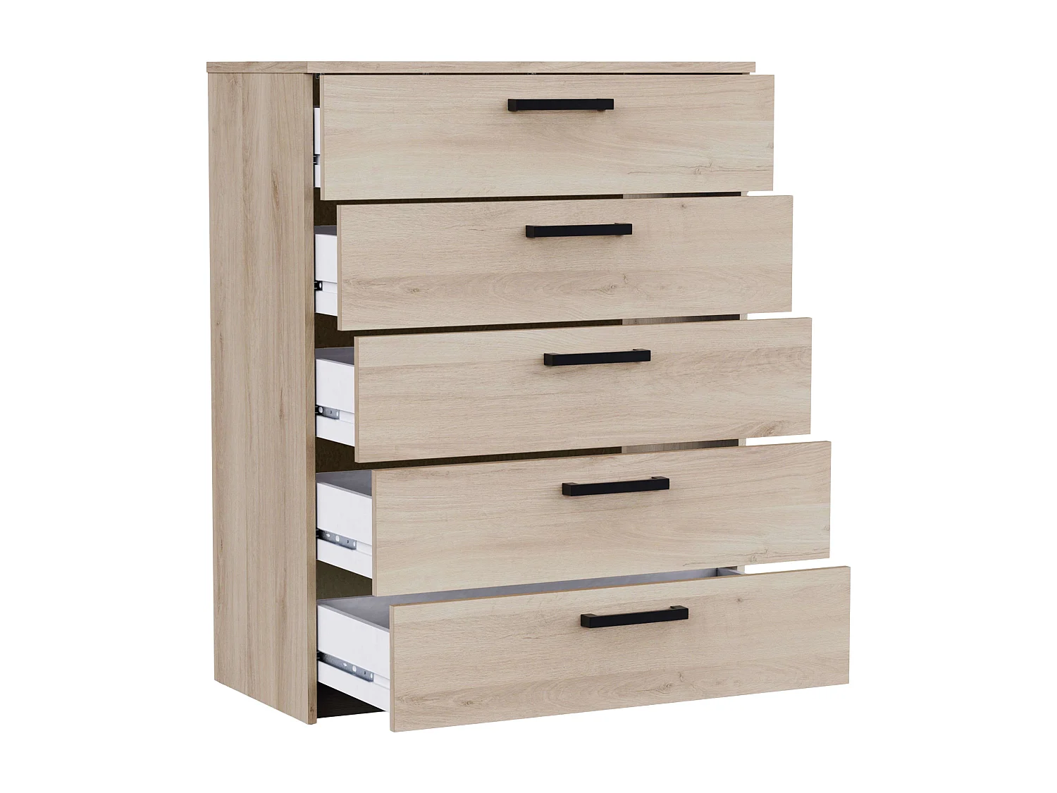 Commode Watson Modern Kronberge/Waterford en chêne, 5 tiroirs, 79,6 x 102,5 x 41,1 cm