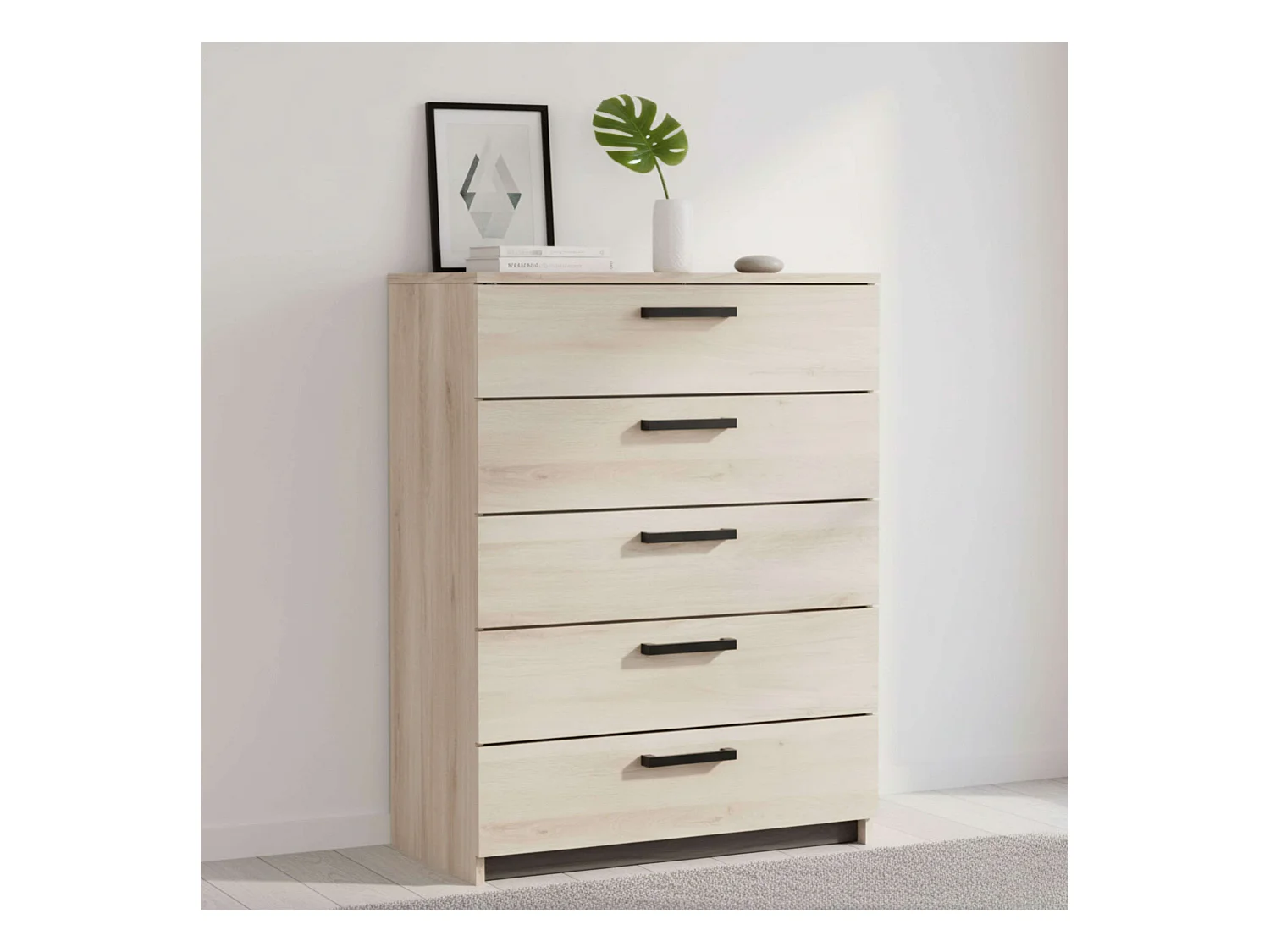 Commode Watson Modern Kronberge/Waterford en chêne, 5 tiroirs, 79,6 x 102,5 x 41,1 cm