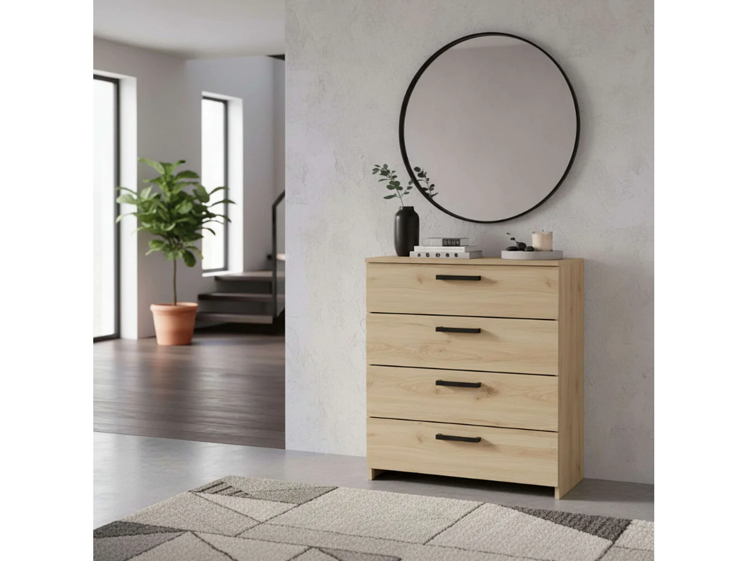 Commode Watson Modern Kronberge/Waterford en chêne, 5 tiroirs, 79,6 x 102,5 x 41,1 cm