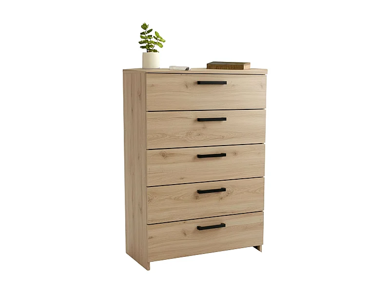 Cômoda Watson Modern Kronberge/Waterford Oak, 5 gavetas, 79,6 x 102,5 x 41,1 cm
