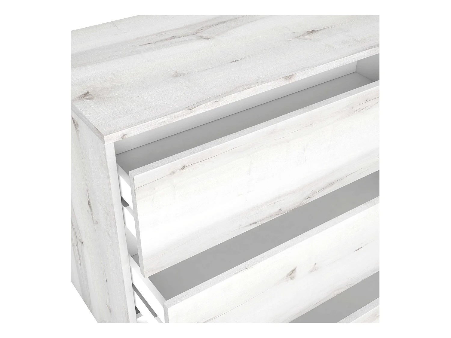 Commode de chambre Lyon style contemporain blanc 3 tiroirs 80x74x40 cm