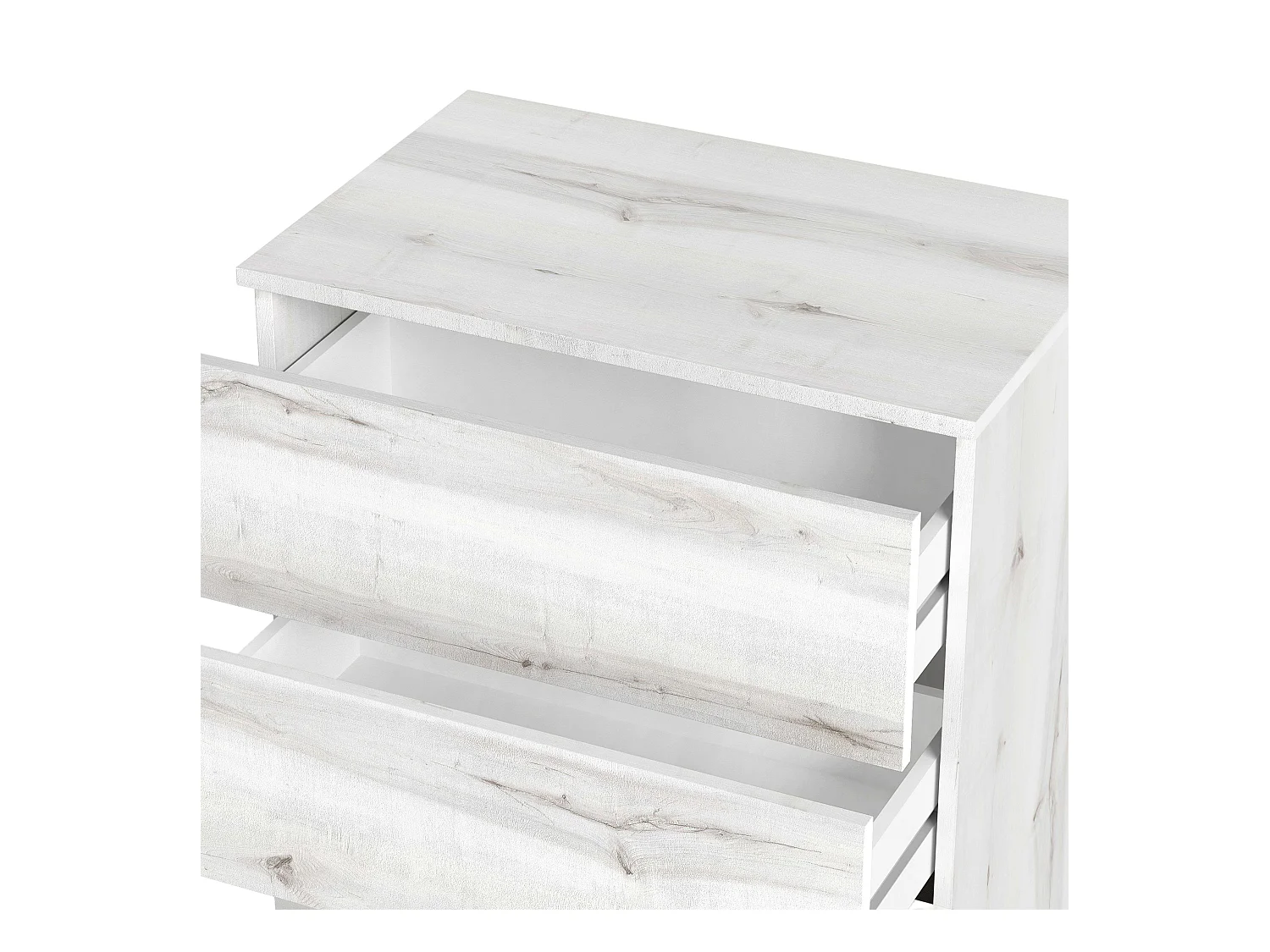 Commode de chambre Lyon style contemporain blanc 3 tiroirs 80x74x40 cm