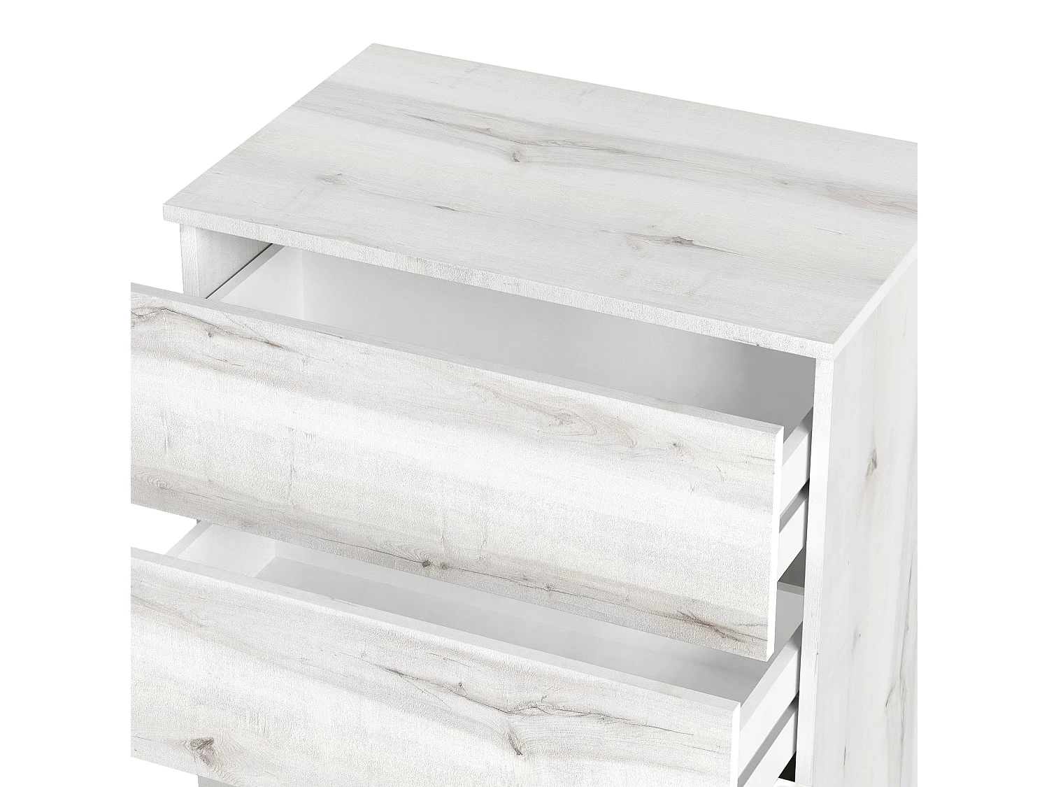 Commode de chambre Lyon style contemporain blanc 3 tiroirs 80x74x40 cm