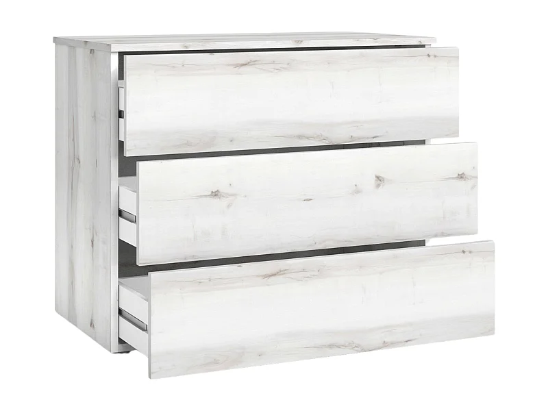 Cômoda Lyon Quarto Estilo Contemporâneo Branca 3 Gavetas 80x74x40 cm