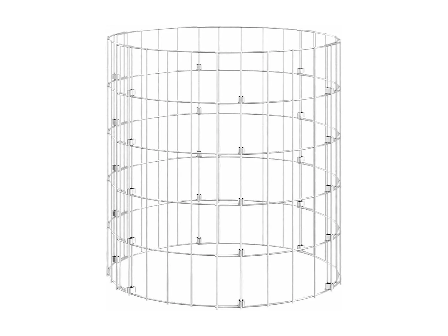 Poteau à gabion circulaire Acier galvanisé Ø50x50 cm