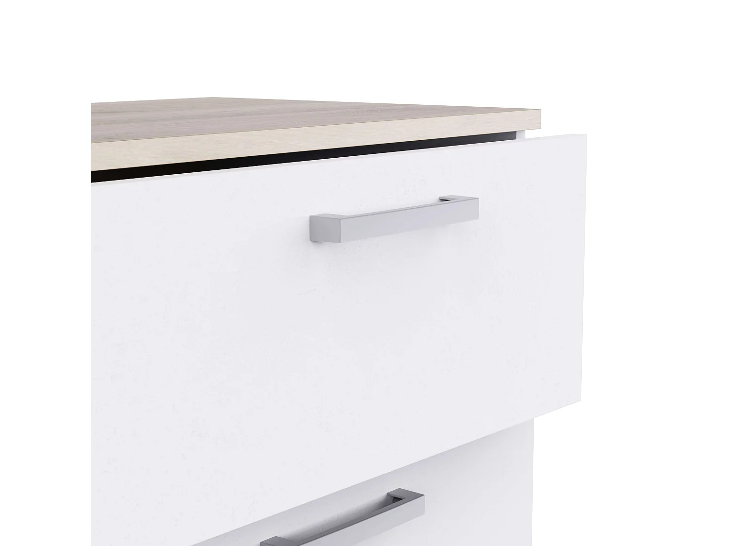 Cómoda Watson Dormitorio 6 Cajones Blanco Mate & Roble Kronberge 118.9x81.2x41.2 cm