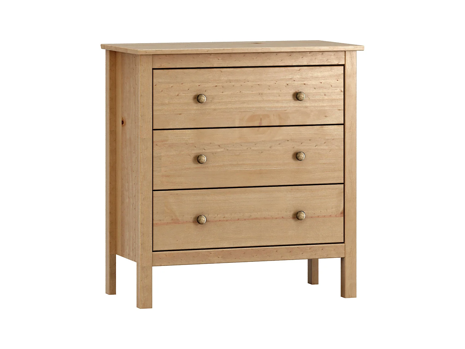 Commode en bois Samy Honey 3 tiroirs 77x81x40 cm