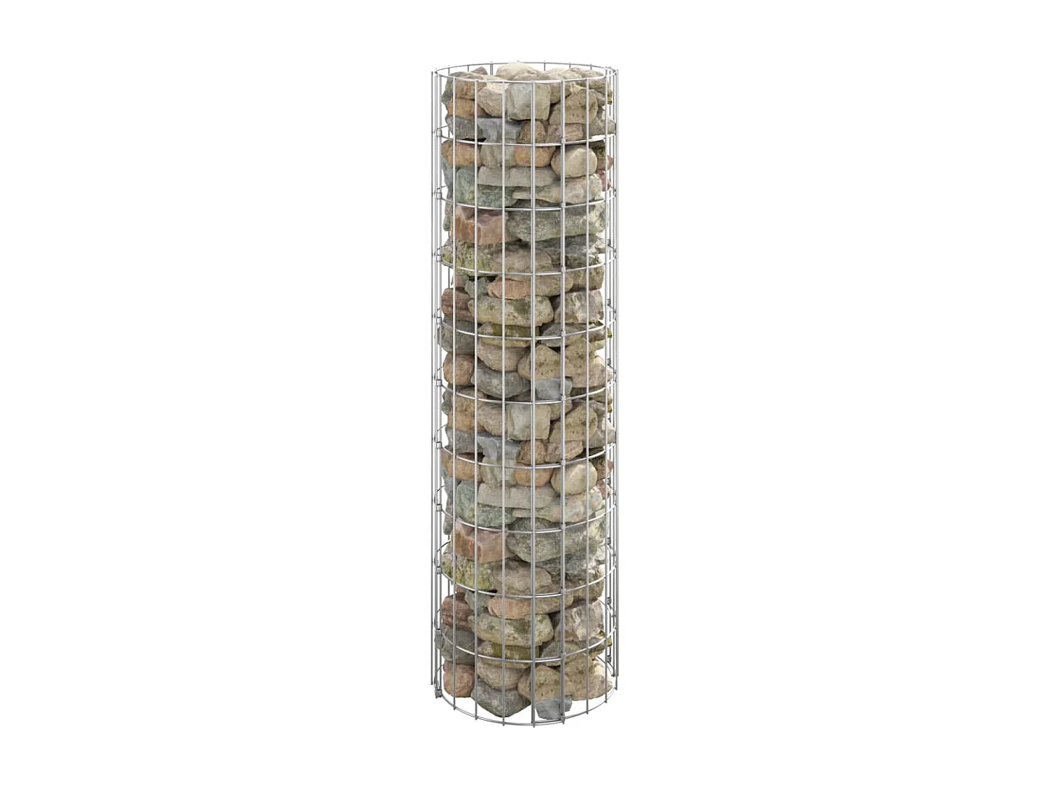 Poteau à gabion circulaire Acier galvanisé Ø30x100 cm