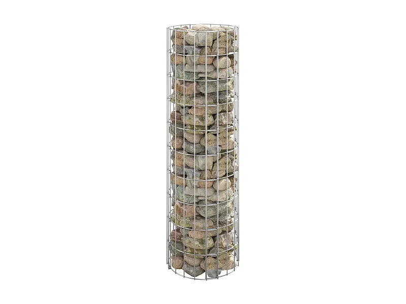 Poteau à gabion circulaire Acier galvanisé Ø30x100 cm