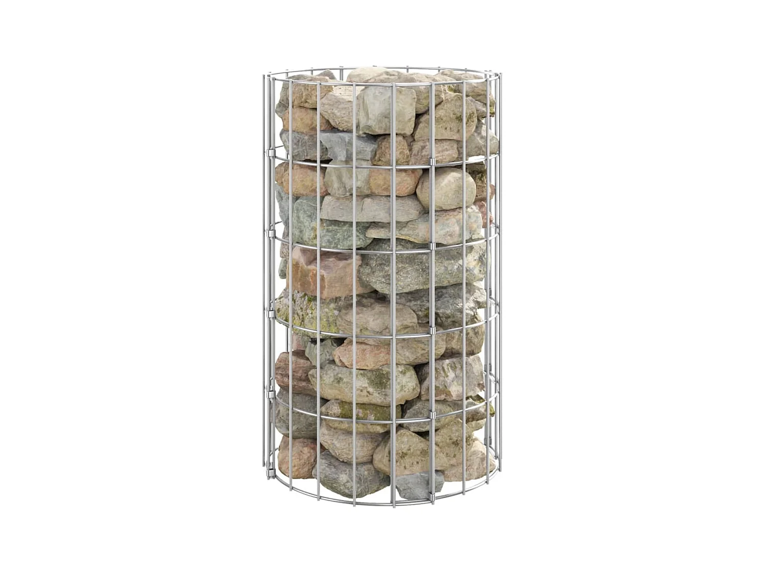 Poteau à gabion circulaire Acier galvanisé Ø30x50 cm