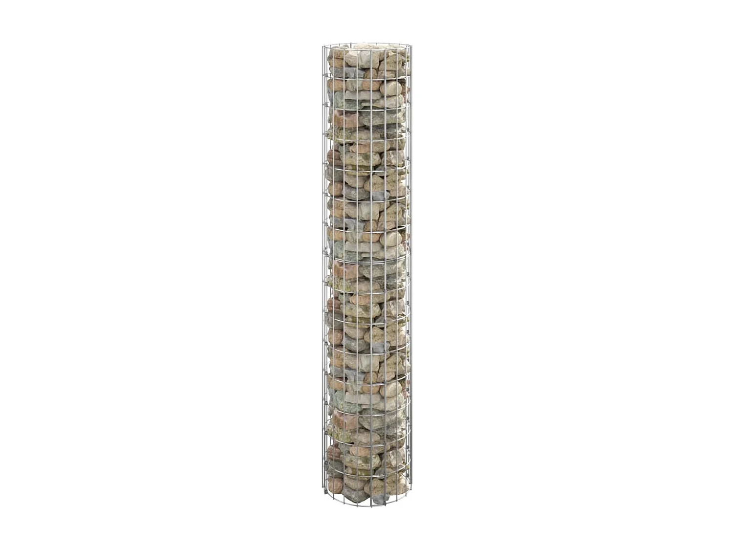 Poteau à gabion circulaire Acier galvanisé Ø30x150 cm