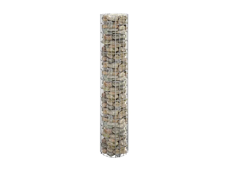 Poteau à gabion circulaire Acier galvanisé Ø30x150 cm