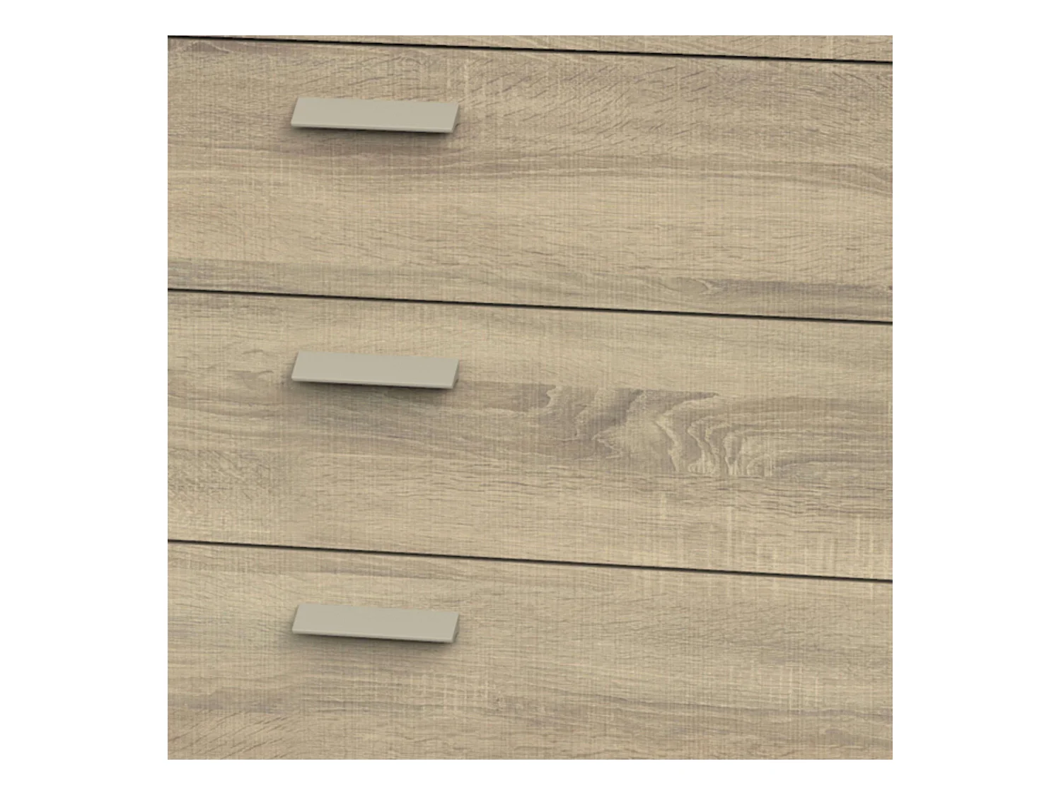 Commode 4 tiroirs avec glissières métalliques, blanc mat Tibet ou chêne cambrien, 74 x 78 cm