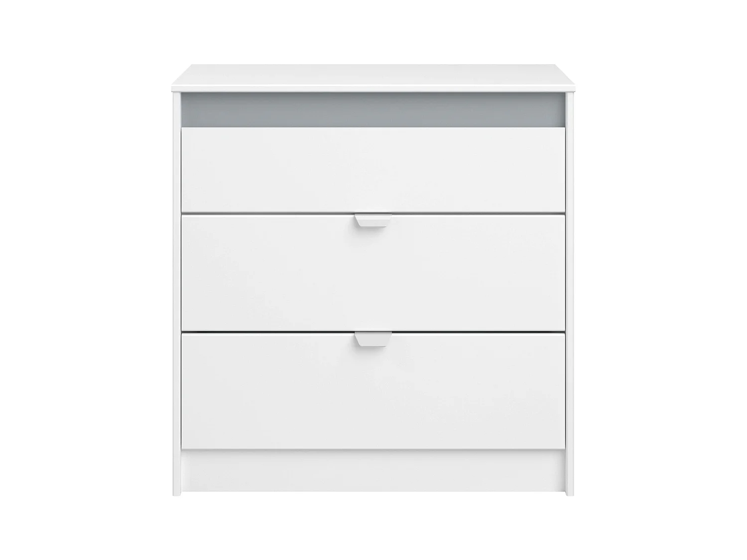 Commode Germain Youth 3 tiroirs 78 cm Blanc Gris Mélamine