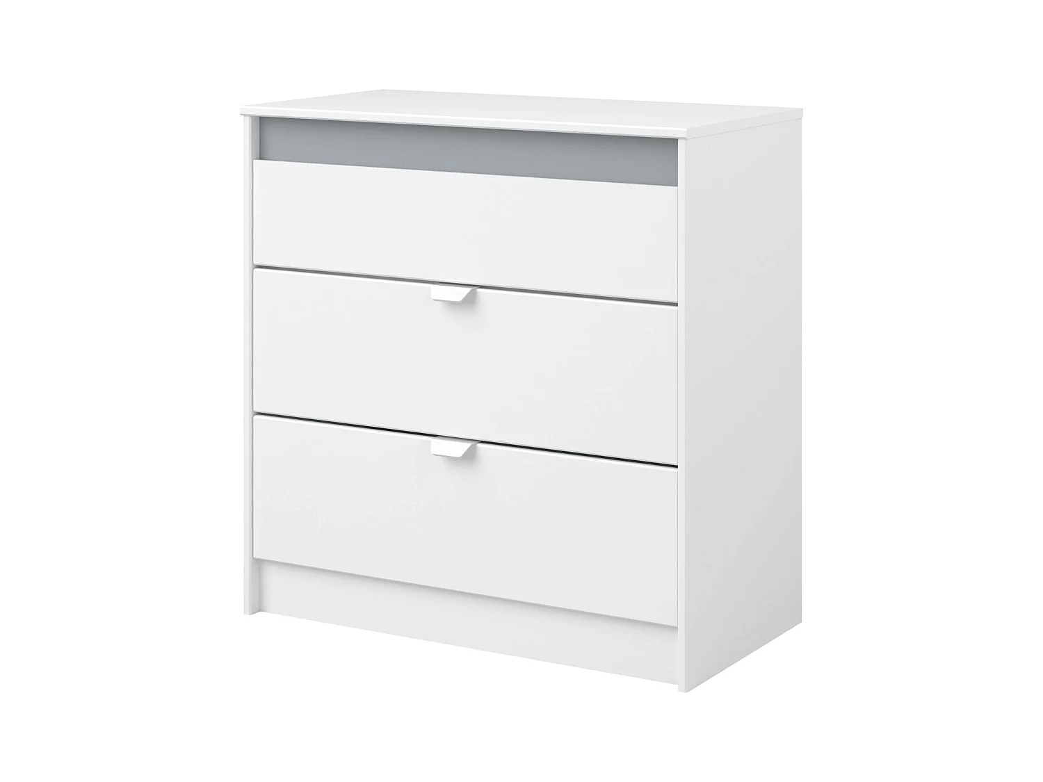 Commode Germain Youth 3 tiroirs 78 cm Blanc Gris Mélamine
