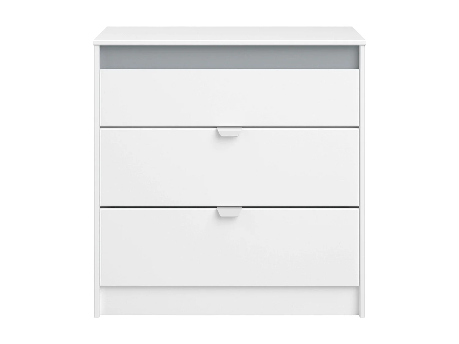 Commode Germain Youth 3 tiroirs 78 cm Blanc Gris Mélamine