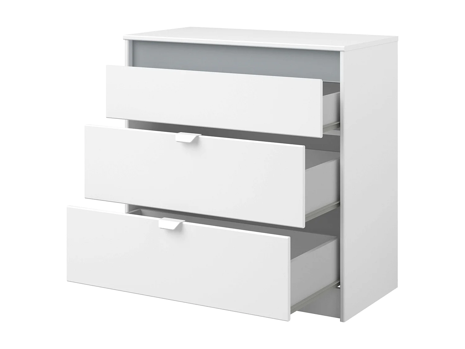 Commode Germain Youth 3 tiroirs 78 cm Blanc Gris Mélamine