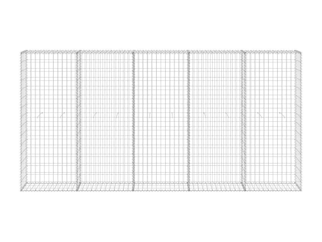 Mur en gabion-Panier de gabion avec couvercles Acier galvanisé 300x30x150 cm
