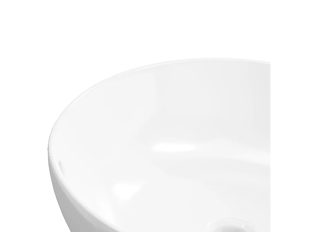 Vasque à poser-Lavabo blanc 44x17 cm céramique rond