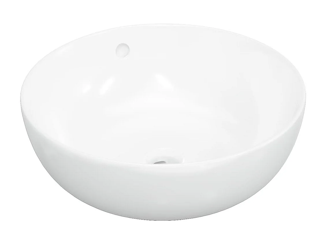 Vasque à poser-Lavabo blanc 44x17 cm céramique rond