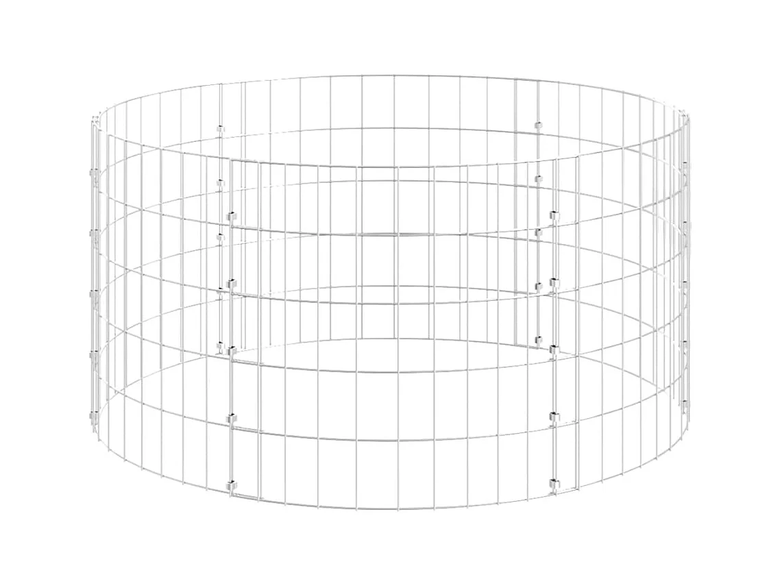 Poteau à gabion circulaire Acier galvanisé Ø100x50 cm
