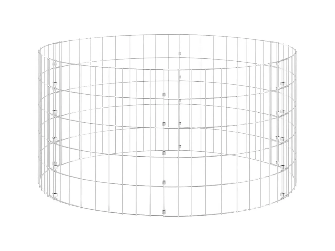 Poteau à gabion circulaire Acier galvanisé Ø100x50 cm