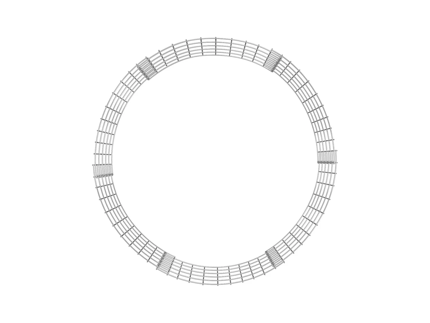 Poteau à gabion circulaire Acier galvanisé Ø100x50 cm