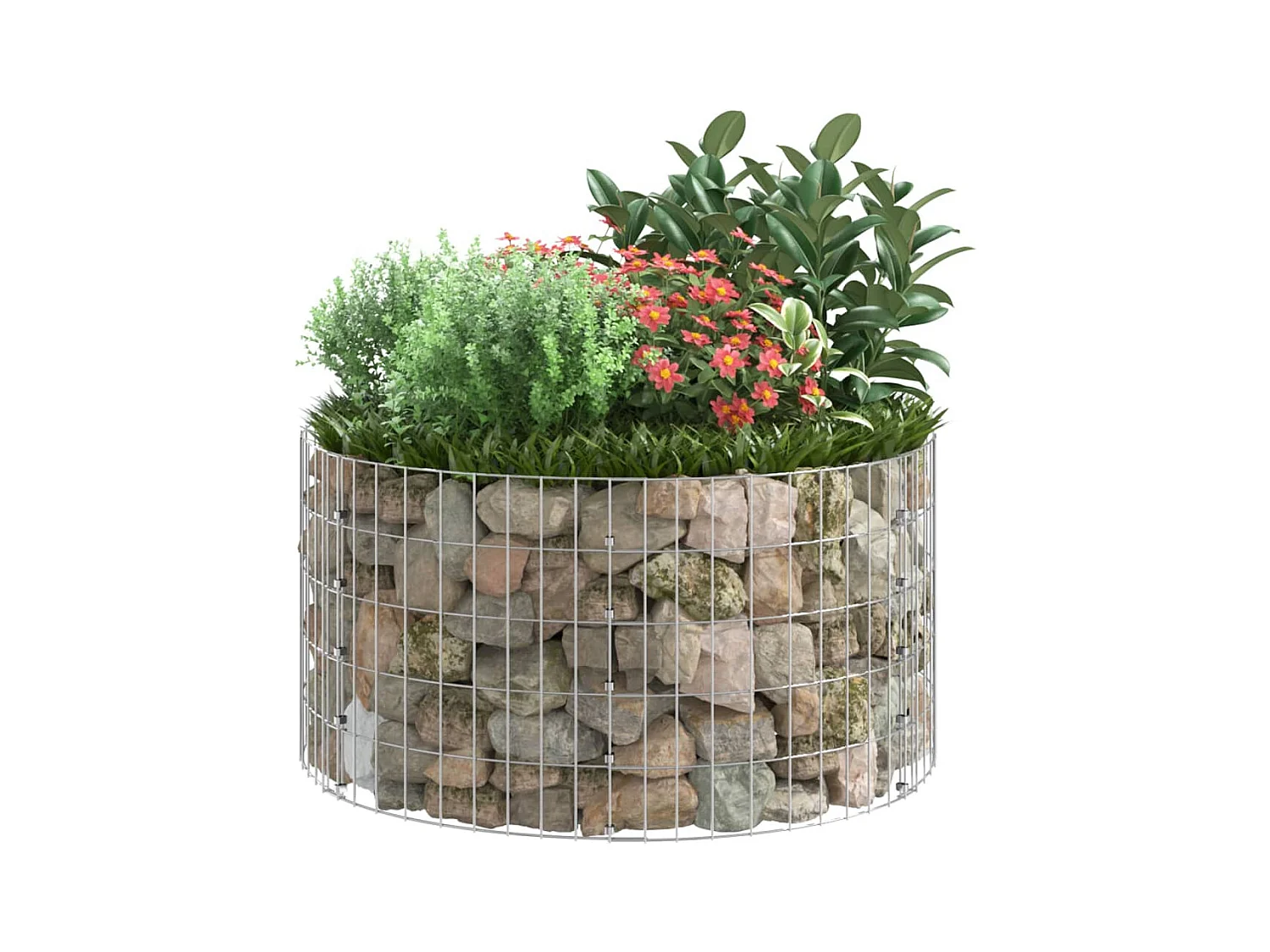 Poteau à gabion circulaire Acier galvanisé Ø100x50 cm