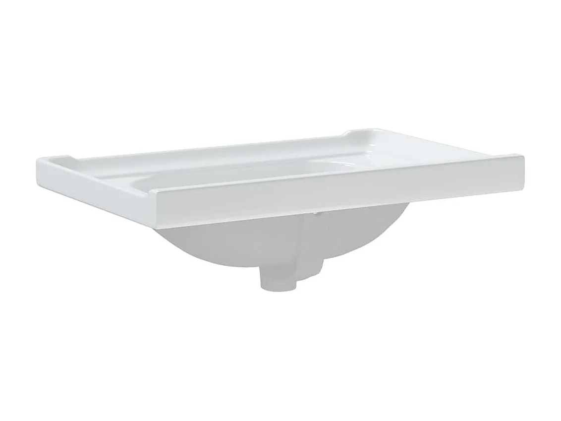 Vasque à poser Lavabo | Évier de salle de bain blanc 71x48x23cm rectangulaire céramique