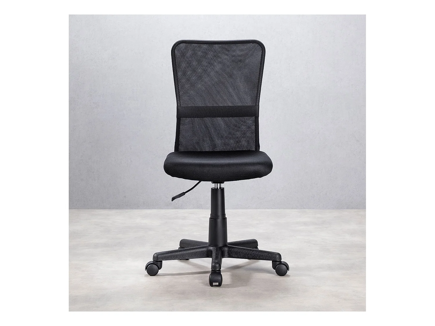 Chaise de bureau TODI noir assise pivotante et réglable en hauteur 99 cm, roulettes adaptées à la moquette