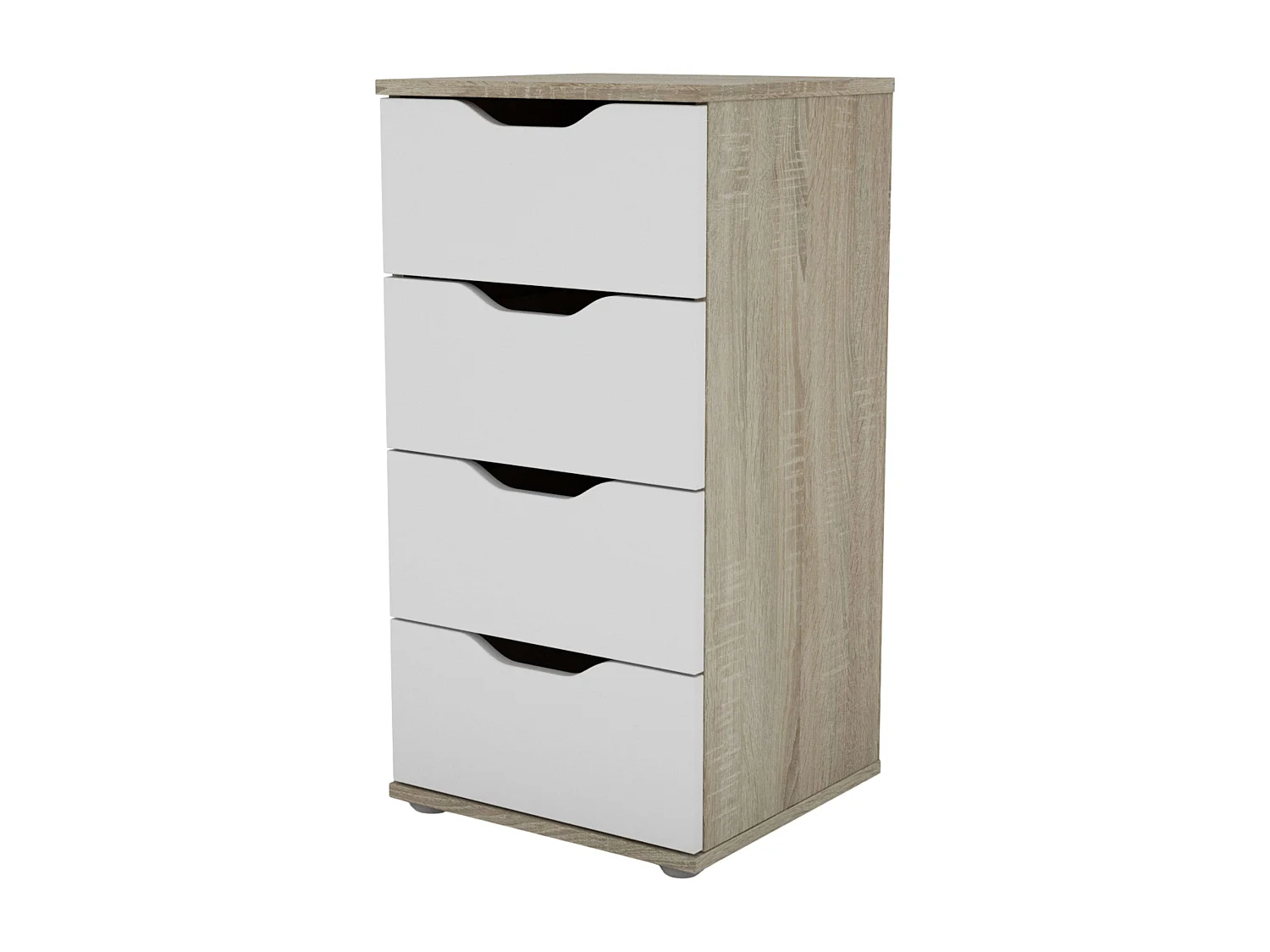 Cômoda Parc com 4 gavetas em carvalho Sonoma e branco fosco, 40x78,7x38 cm