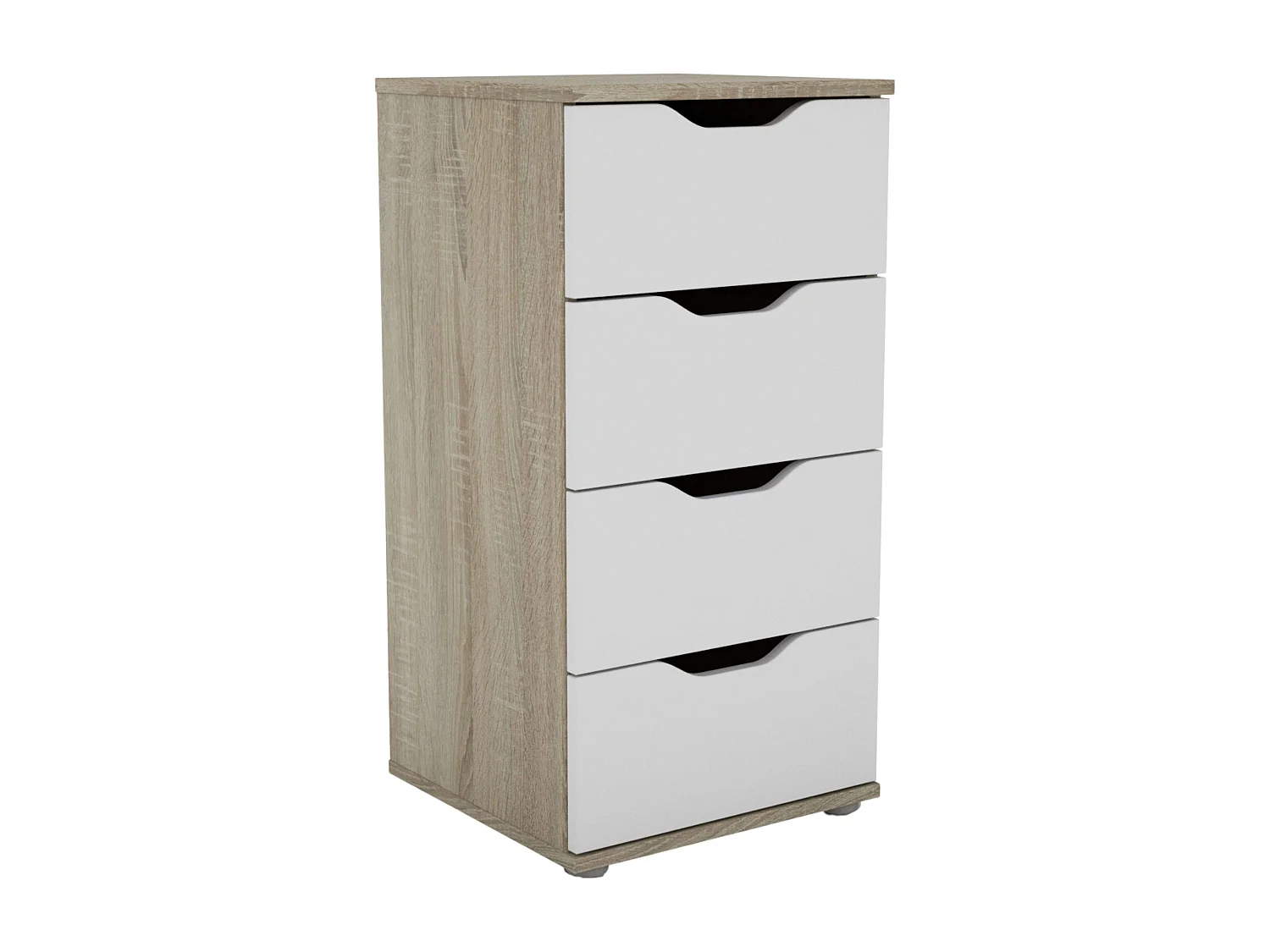 Cômoda Parc com 4 gavetas em carvalho Sonoma e branco fosco, 40x78,7x38 cm