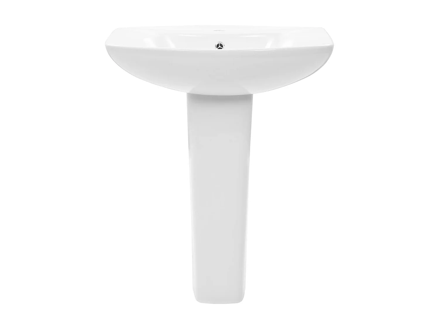 Lavabo salle de bain-Vasque autoportant avec socle Céramique Blanc 650x520x200 mm