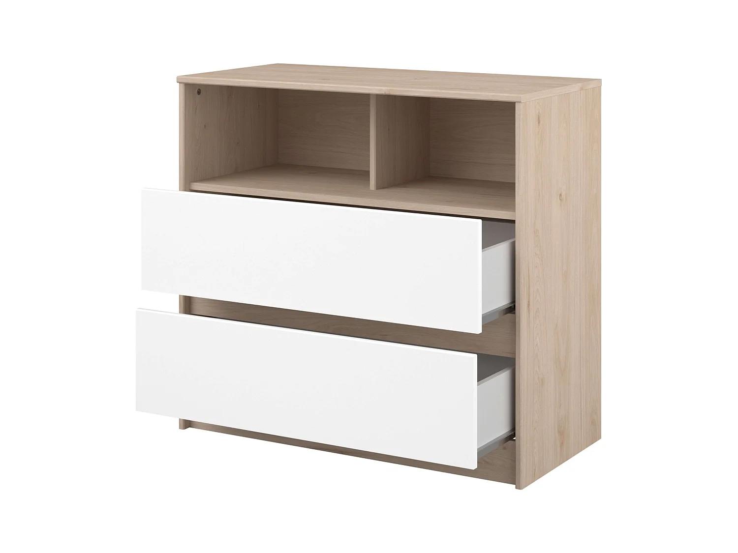 Commode enfant en chêne Jackson blanc mat, table à langer nordique pour enfants