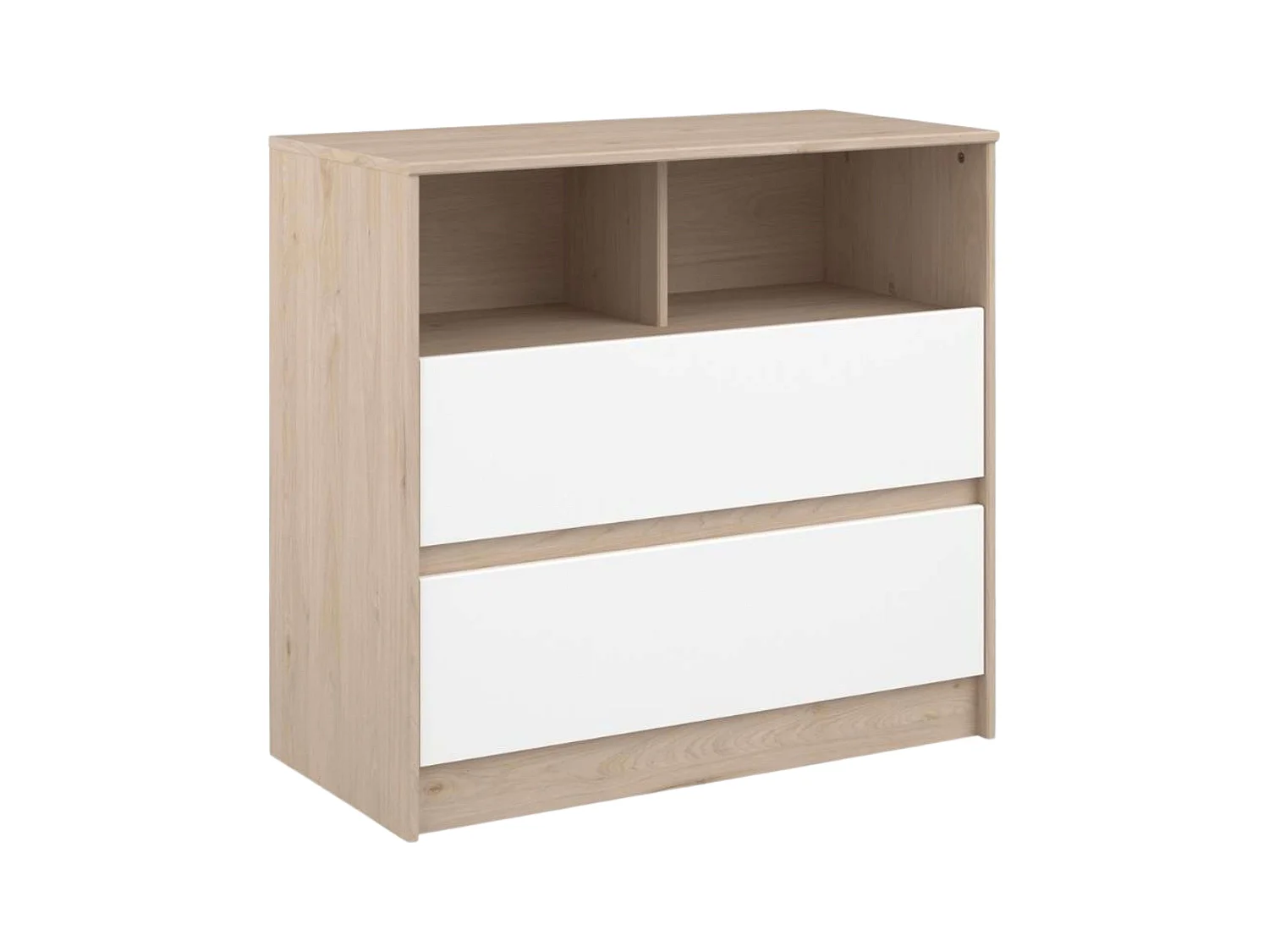 Commode enfant en chêne Jackson blanc mat, table à langer nordique pour enfants