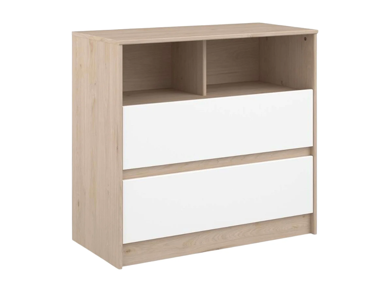 Commode enfant en chêne Jackson blanc mat, table à langer nordique pour enfants