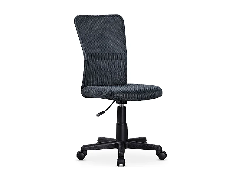 Chaise de bureau TODI gris assise pivotante et réglable en hauteur 99 cm, roulettes adaptées à la moquette